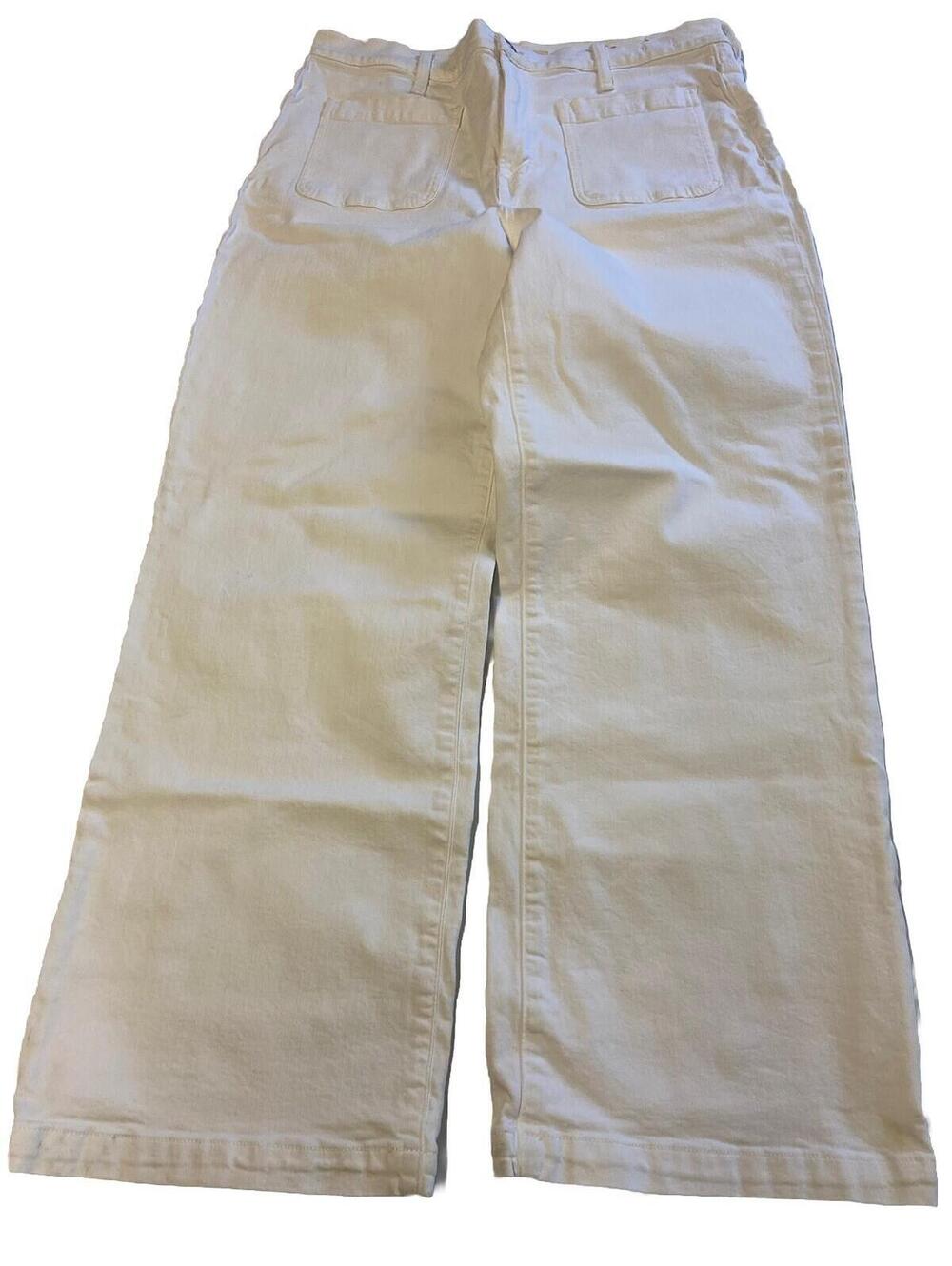 Womens MADEWELL White The Perfect Vintage Wide Leg Jeans Sz 32